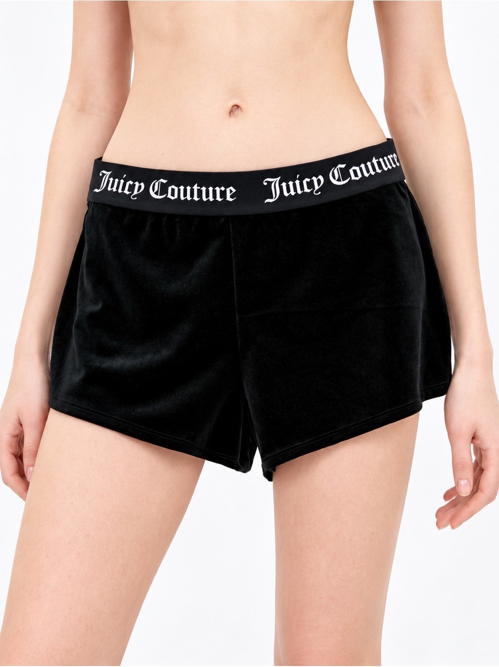 Juicy Couture Black Velvet Velour Sleep Boxer Shorts XL